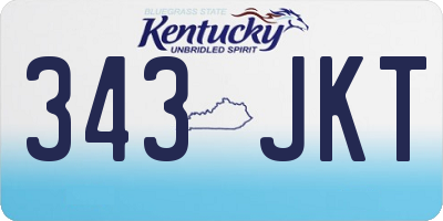 KY license plate 343JKT