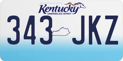 KY license plate 343JKZ