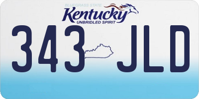 KY license plate 343JLD