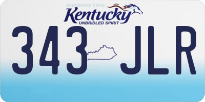 KY license plate 343JLR