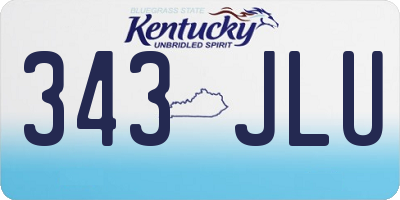 KY license plate 343JLU