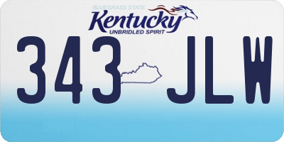 KY license plate 343JLW
