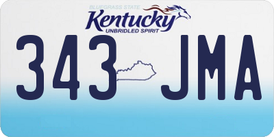 KY license plate 343JMA