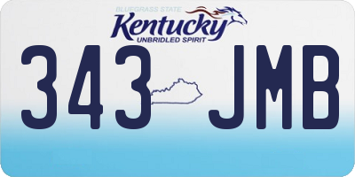 KY license plate 343JMB