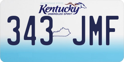 KY license plate 343JMF