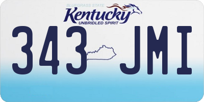 KY license plate 343JMI