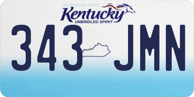 KY license plate 343JMN