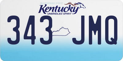 KY license plate 343JMQ