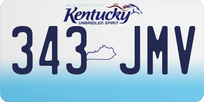 KY license plate 343JMV