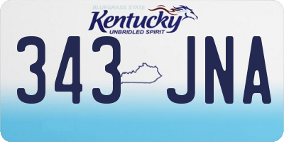 KY license plate 343JNA