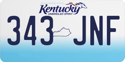 KY license plate 343JNF