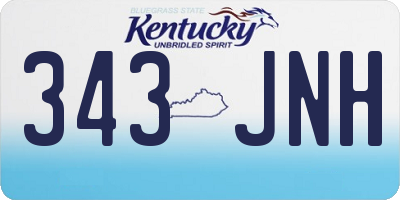 KY license plate 343JNH