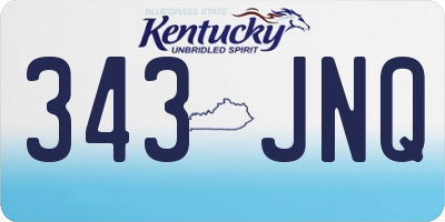 KY license plate 343JNQ