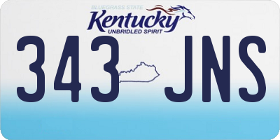 KY license plate 343JNS