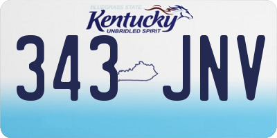 KY license plate 343JNV