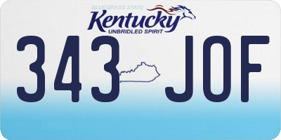 KY license plate 343JOF