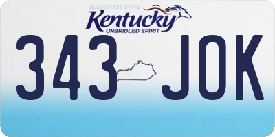 KY license plate 343JOK