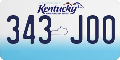 KY license plate 343JOO