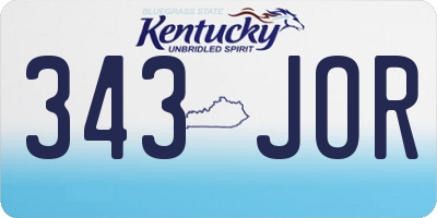 KY license plate 343JOR