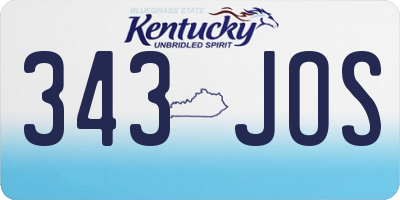 KY license plate 343JOS