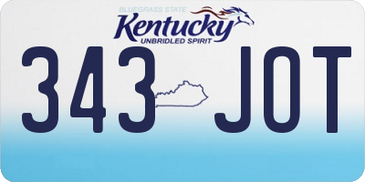 KY license plate 343JOT