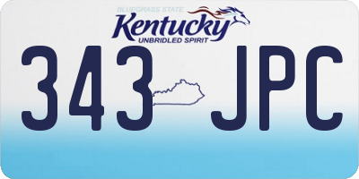 KY license plate 343JPC