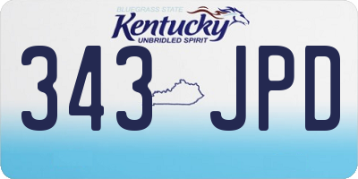 KY license plate 343JPD