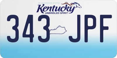 KY license plate 343JPF