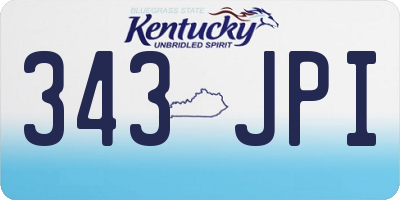 KY license plate 343JPI