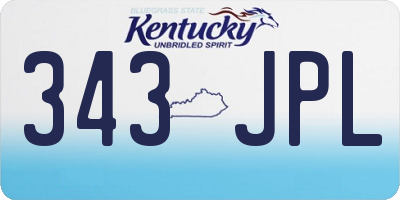 KY license plate 343JPL