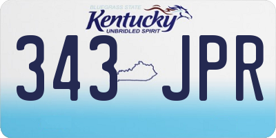 KY license plate 343JPR