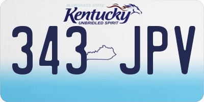 KY license plate 343JPV