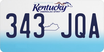 KY license plate 343JQA