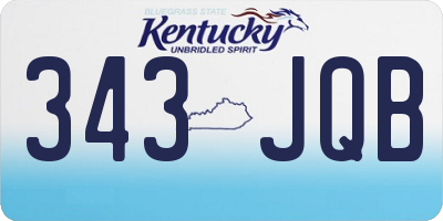 KY license plate 343JQB