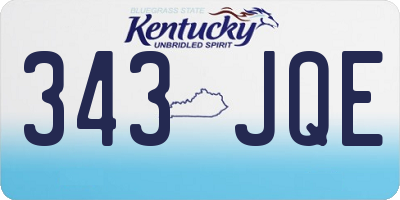 KY license plate 343JQE