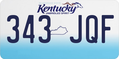 KY license plate 343JQF