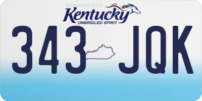 KY license plate 343JQK