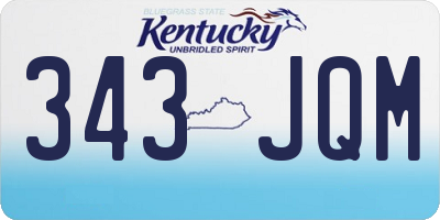 KY license plate 343JQM