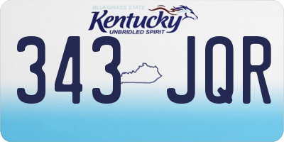 KY license plate 343JQR