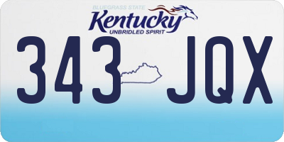 KY license plate 343JQX