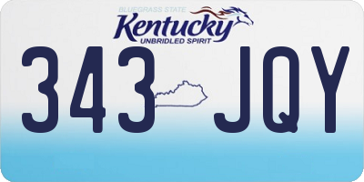 KY license plate 343JQY