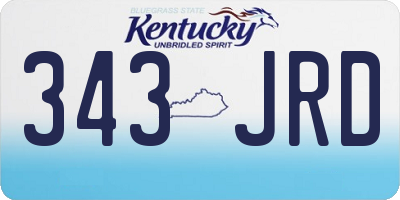 KY license plate 343JRD