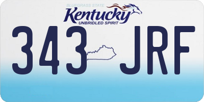 KY license plate 343JRF