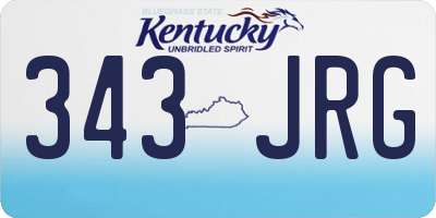 KY license plate 343JRG