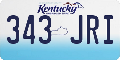 KY license plate 343JRI