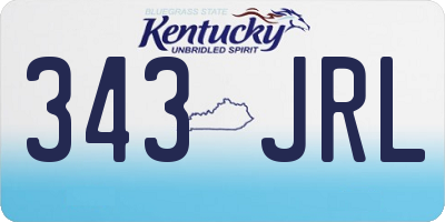 KY license plate 343JRL