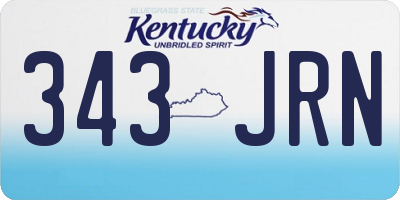 KY license plate 343JRN