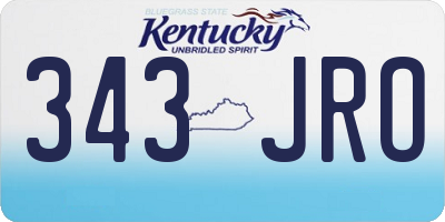 KY license plate 343JRO
