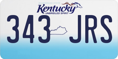 KY license plate 343JRS