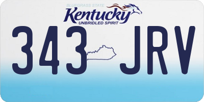 KY license plate 343JRV